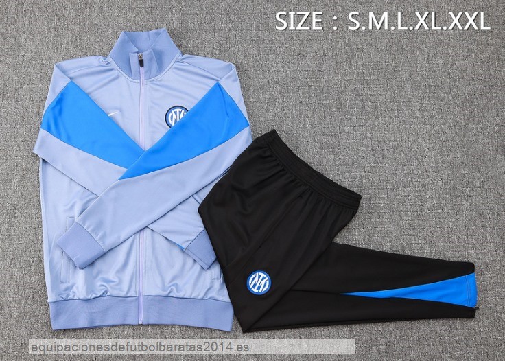 Nuevo Conjunto Completo Ropa Deportiva Con Cremallera Larga Inter Milan 24/25 Gris Azul Negro Baratas